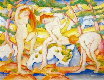 弗朗茨 馬尅 Franz Marc Bathing Girls